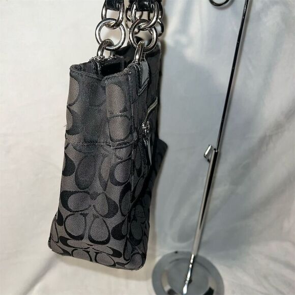 Coach Women's Black Signature Python Shoulder Bag - Picture 7 of 12